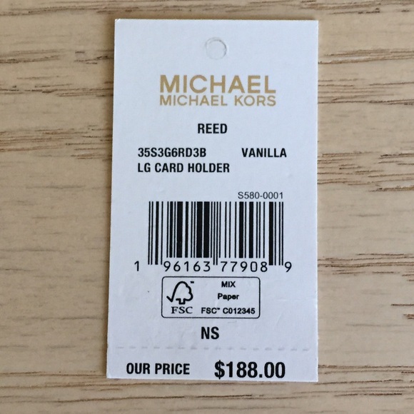 Michael Kors Reed Vanilla Card Holder - Picture 5 of 5